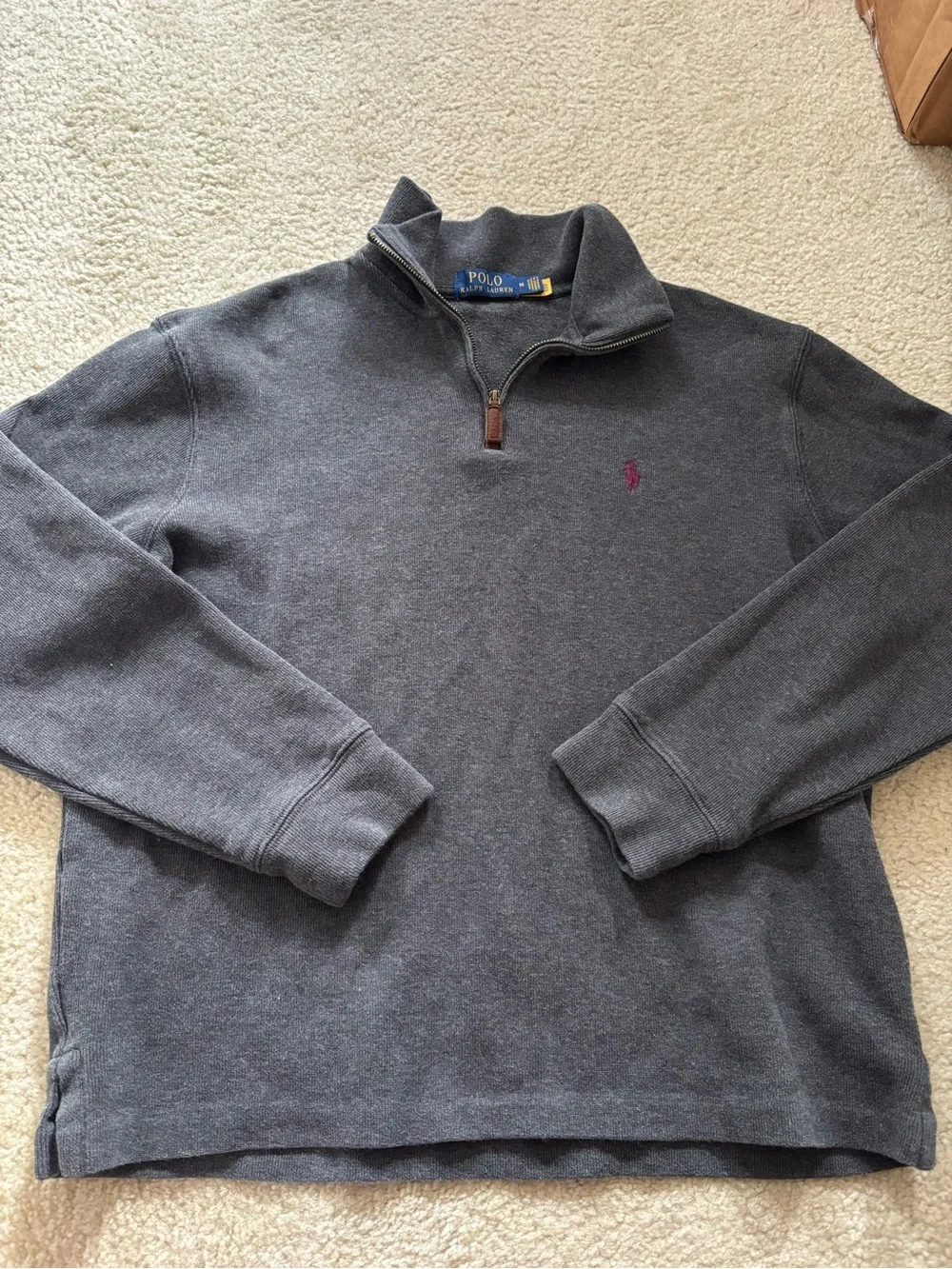 Polo by Ralph Lauren Charcoal Gray Quarter-Zip Sweater